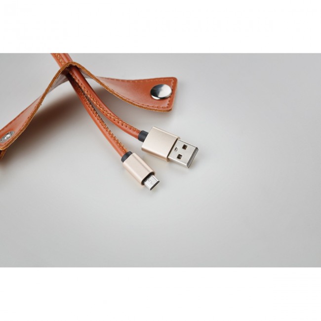 Promotional USB-A to micro-B cable keyrin - Image 4