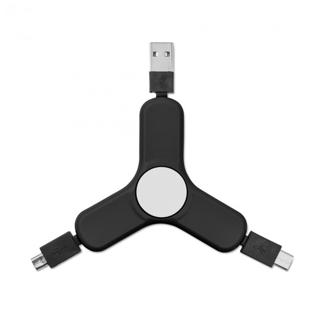 Promotional 3 in 1 charging cable spinner - Image 1