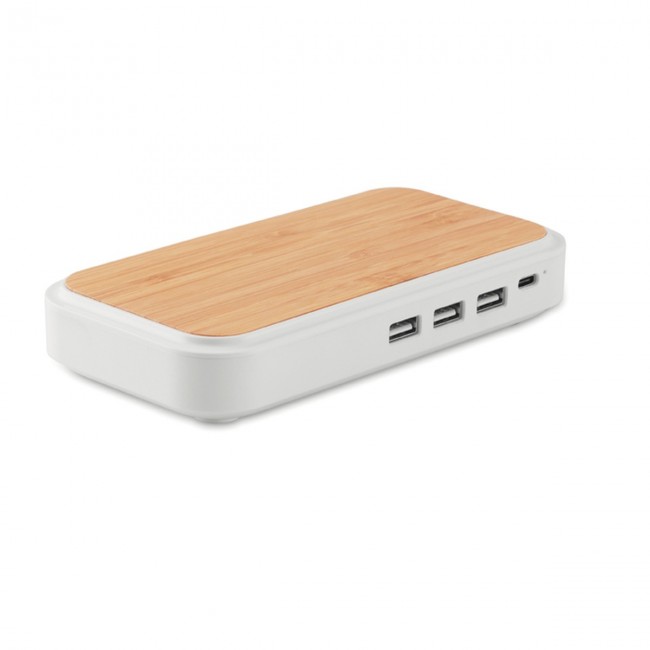 Promotional Wireless charger in bamboo - Image 1