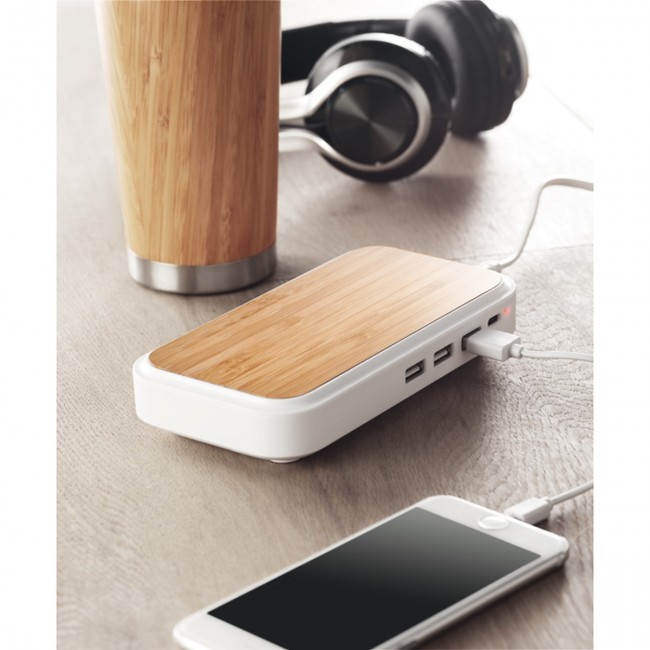 Promotional Wireless charger in bamboo - Image 2