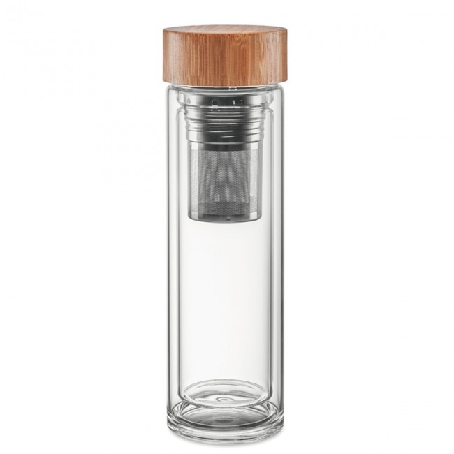 Promotional Double Wall Glass Bottle 400ml - Image 1