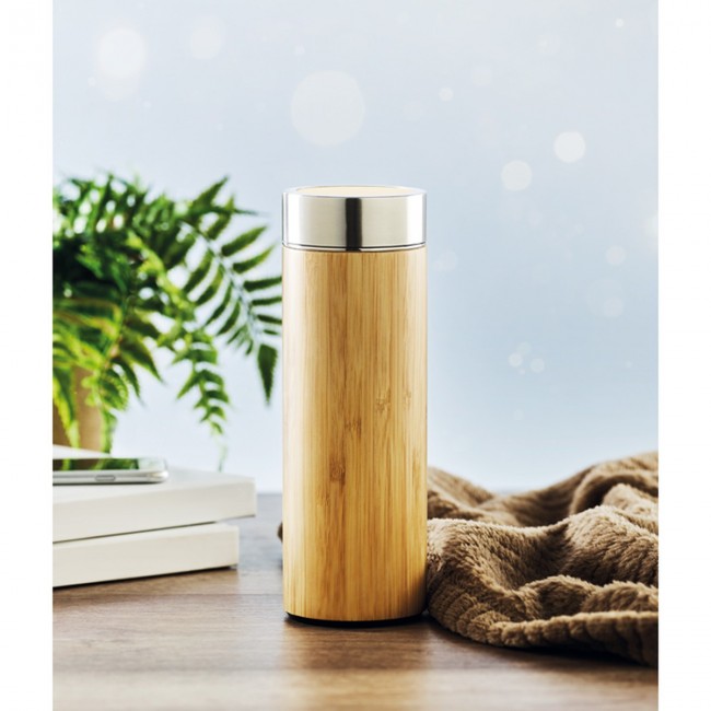 Promotional Double Wall Bamboo Flask 400ml - Image 2