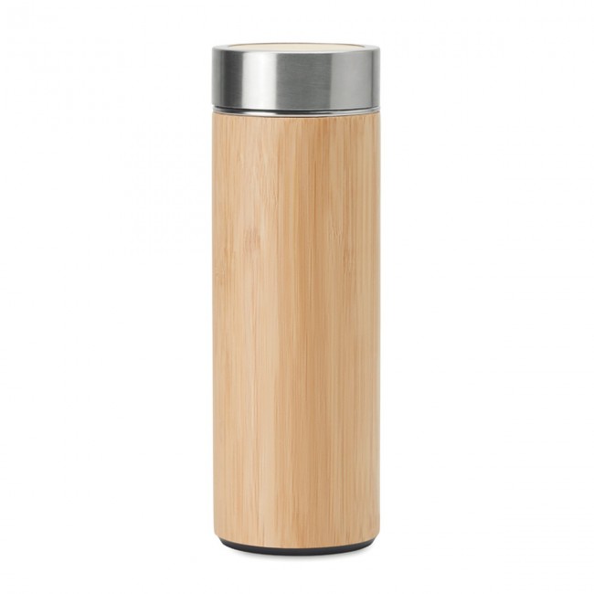 Promotional Double Wall Bamboo Flask 400ml - Image 1