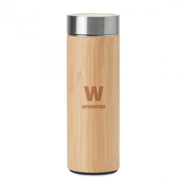 Promotional Double Wall Bamboo Flask 400ml - Image 4