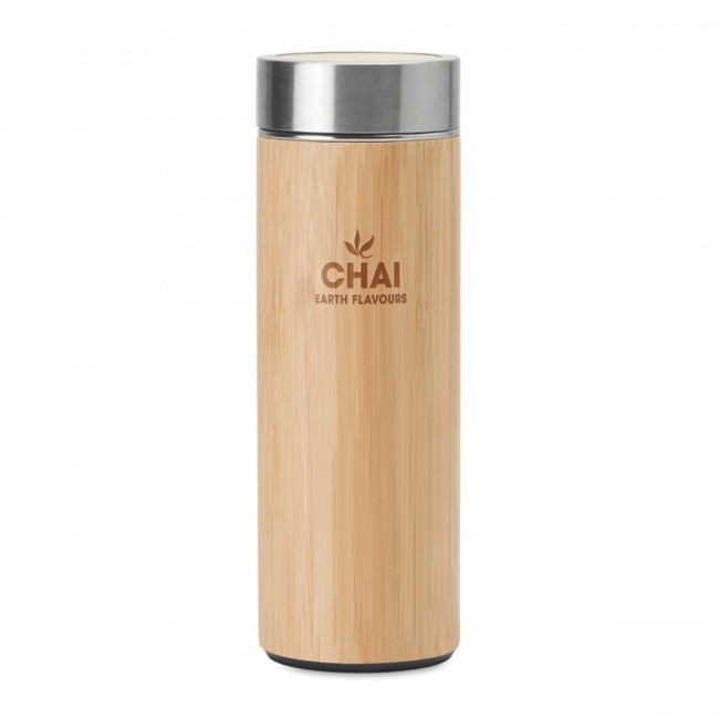 Promotional Double Wall Bamboo Flask 400ml - Image 5