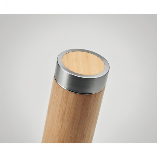 Promotional Double Wall Bamboo Flask 400ml - Image 9