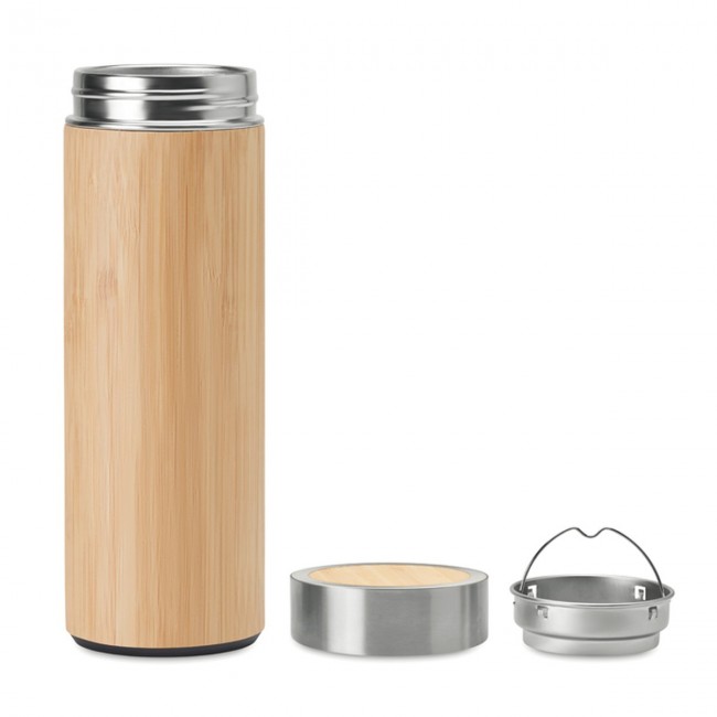 Promotional Double Wall Bamboo Flask 400ml - Image 10