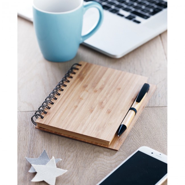 Promotional Bamboo Notebook With Pen Lined - Image 9