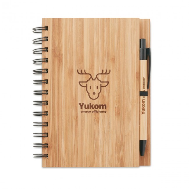 Promotional Bamboo Notebook With Pen Lined - Image 6