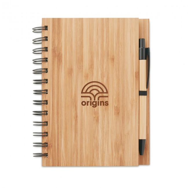 Promotional Bamboo Notebook With Pen Lined - Image 5