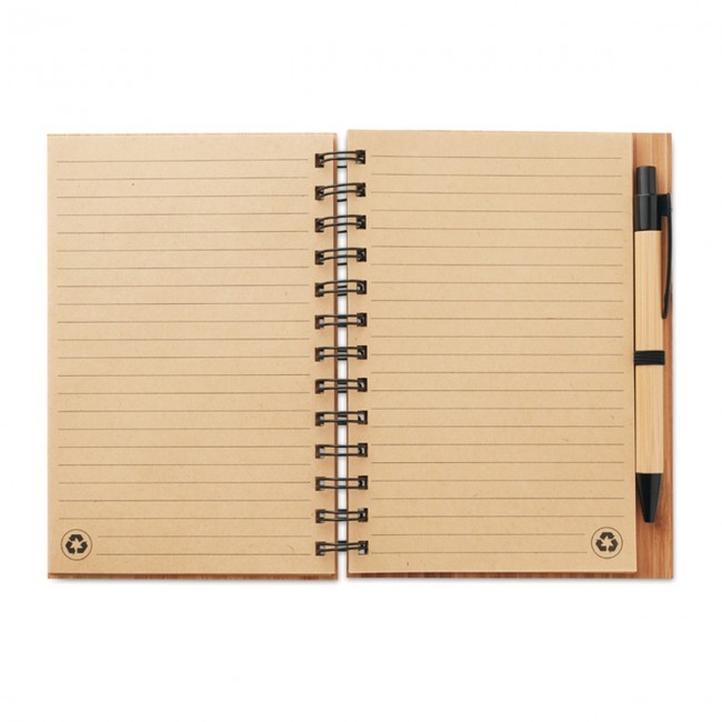 Promotional Bamboo Notebook With Pen Lined - Image 3