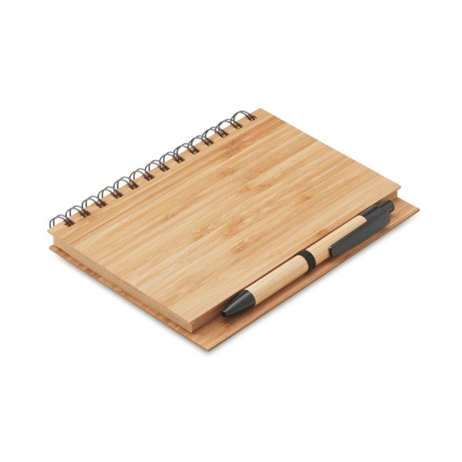 Promotional Bamboo Notebook With Pen Lined - Image 2