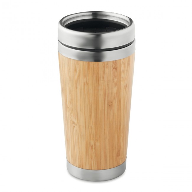 Promotional Double Wall bamboo Flask 430ml - Image 2