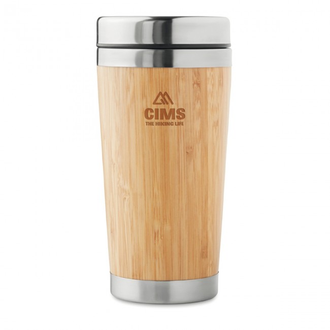 Promotional Double Wall bamboo Flask 430ml - Image 6