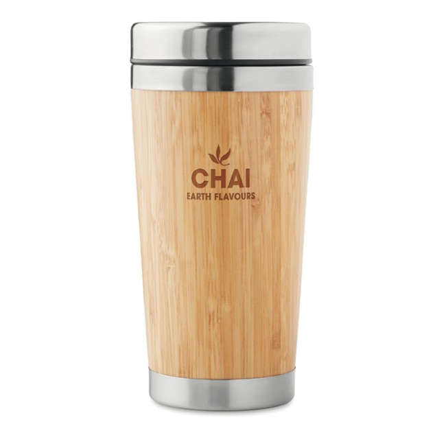 Promotional Double Wall bamboo Flask 430ml - Image 7