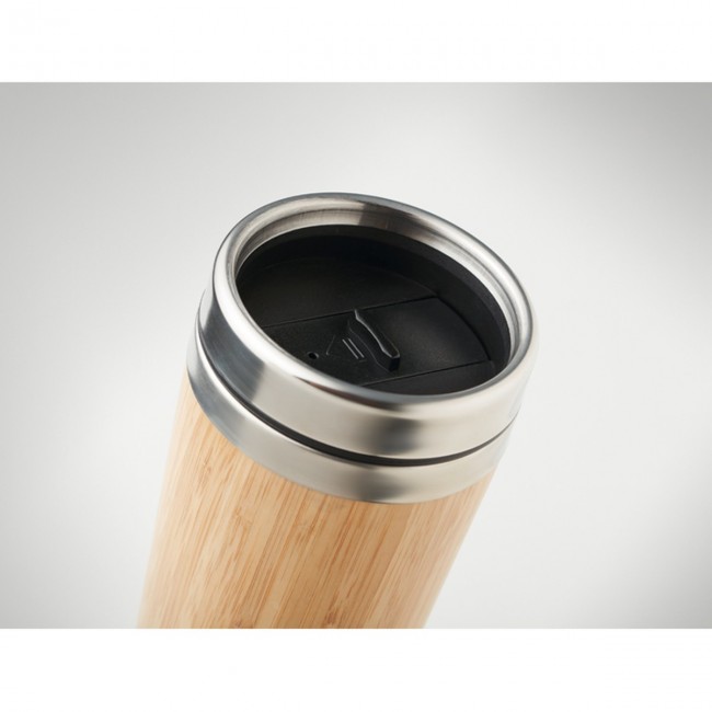 Promotional Double Wall bamboo Flask 430ml - Image 8