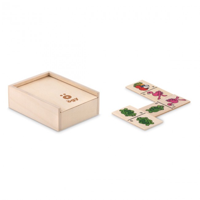 Promotional Kids domino set in wooden box - Image 2