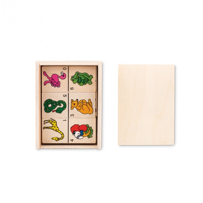 Promotional Kids domino set in wooden box - Image 1