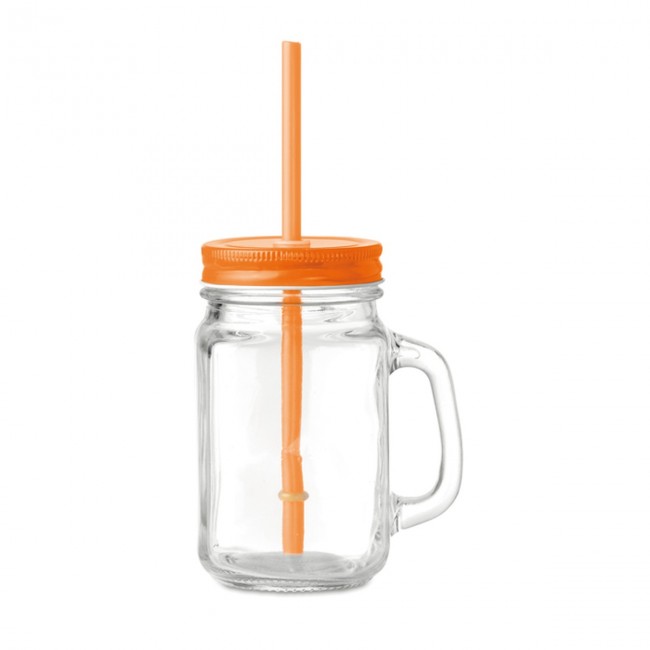 Promotional Glass Mason jar with straw - Image 6