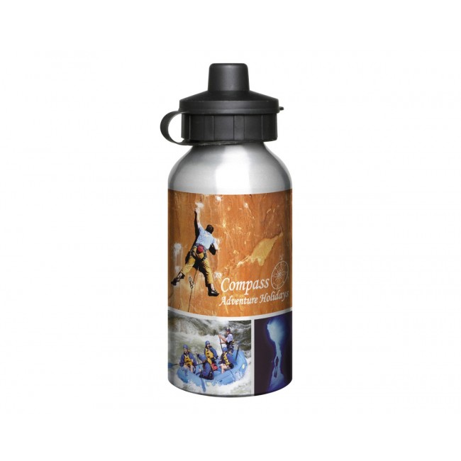 Promotional Aluminium 400ml Silver Drink Bottle