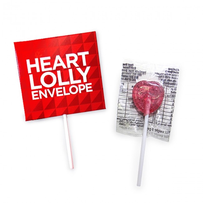 Promotional Heart Lolly Envelope