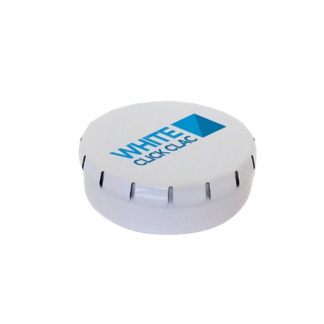 Promotional 45mm Click Clack Mint White Tin