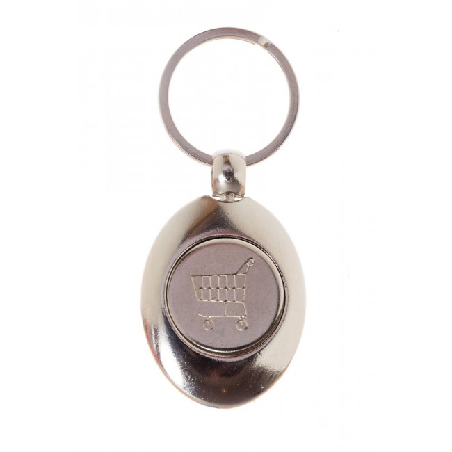 Promotional Metal Trolley Coin Keyring - Image 1