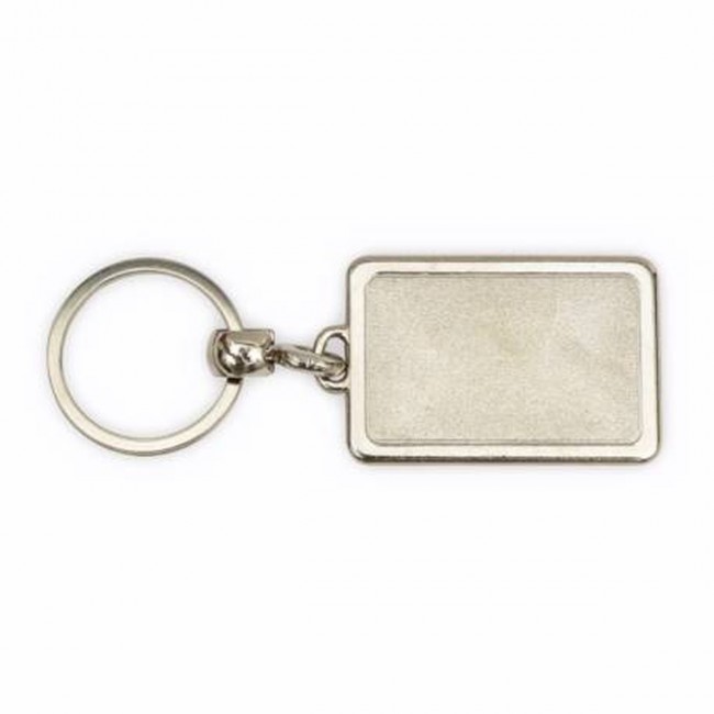 Promotional Silver Metal Rectangular Keyring