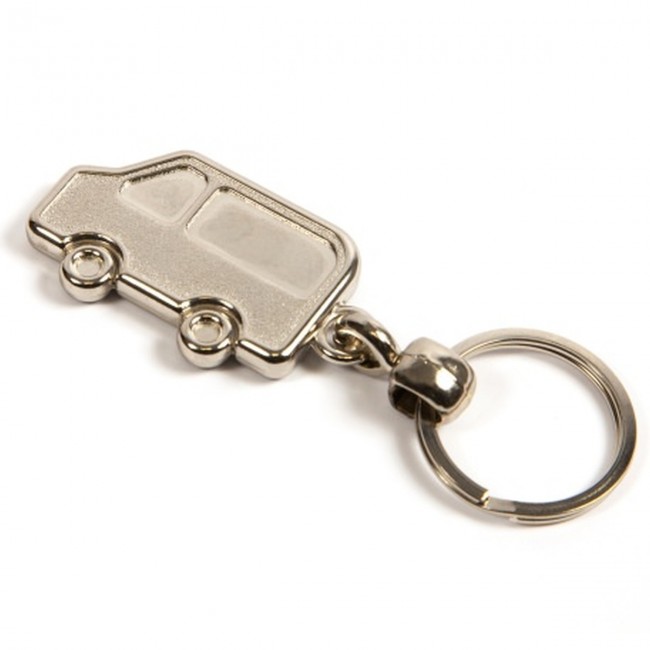 Promotional Silver Metal Van Keyring - Image 2