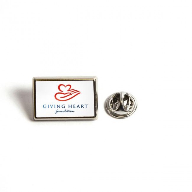 Promotional Rectangular Metal Pin Badge - Image 2