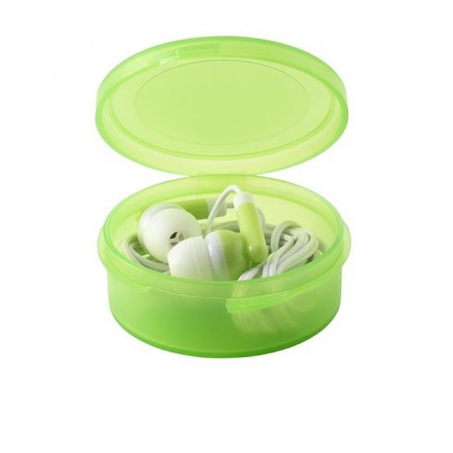 Promotional Earphones in Round Case - Image 5