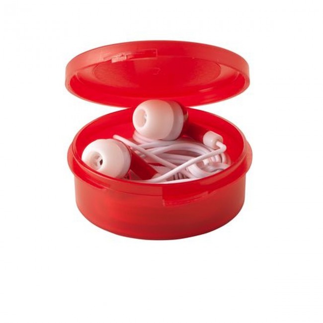 Promotional Earphones in Round Case - Image 2