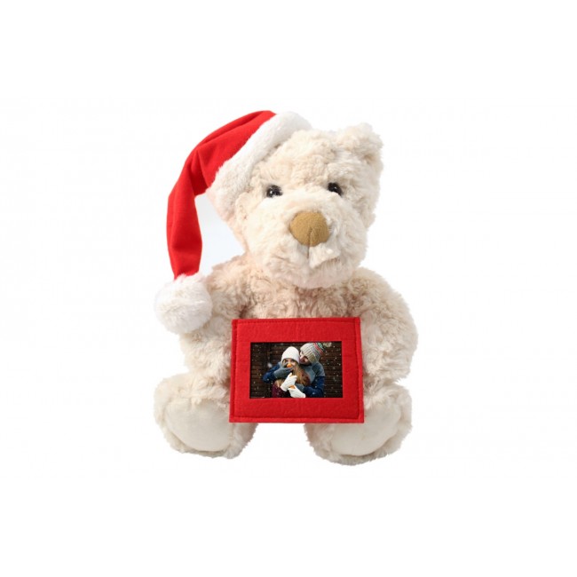 Promotional Teddy with Santa hat and red felt frame