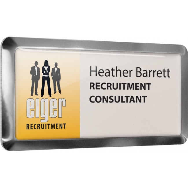 Promotional Personalised metal framed name badges