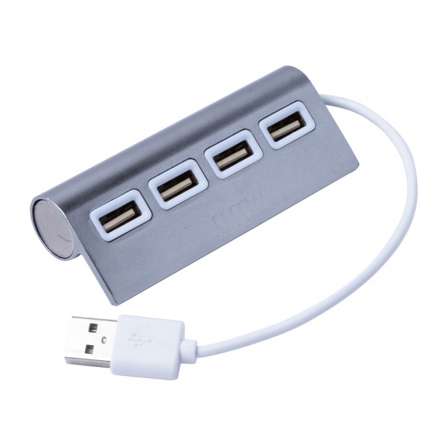 Promotional 4 Ports USB Aluminium Alloy Hub - Image 1