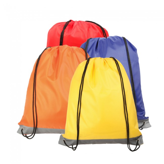 Promotional Reflective Stripe Drawstring Bag - Image 5