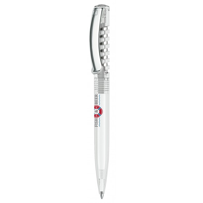 Promotional senator New Spring Clear plastic ball pen with metal clip - Image 5