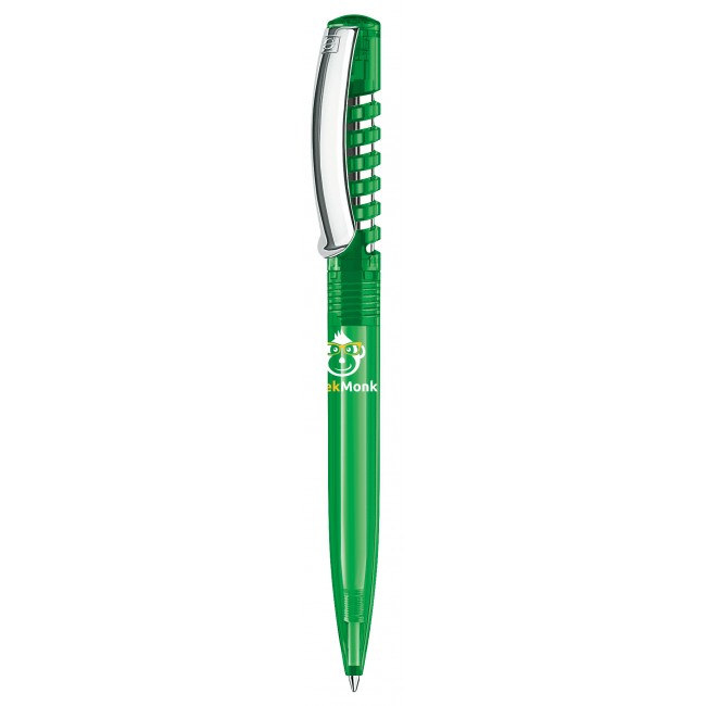 Promotional senator New Spring Clear plastic ball pen with metal clip - Image 2