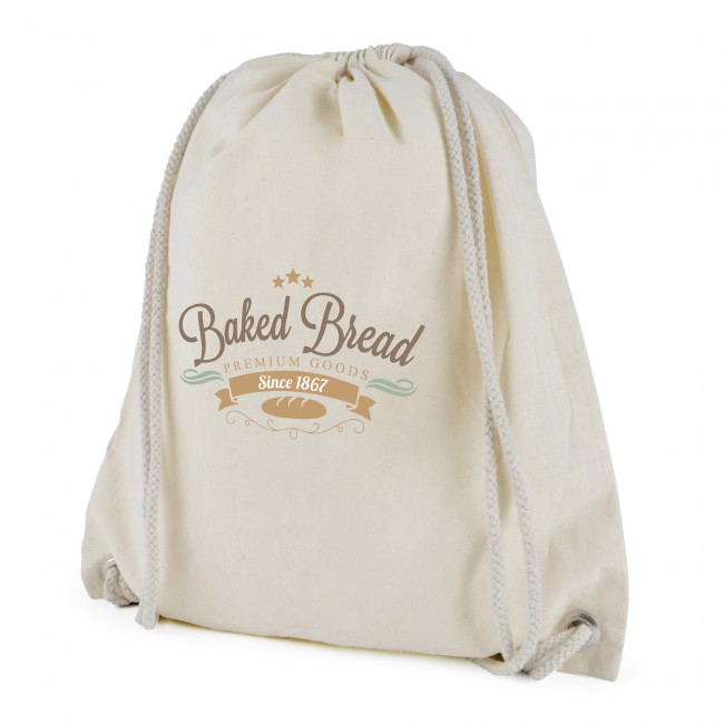 Promotional Electra Natural Coloured Drawstring Bag 5oz - Image 2