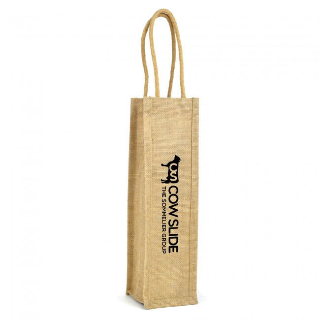 Promotional Collapsible Jute Wine Bag - Image 1