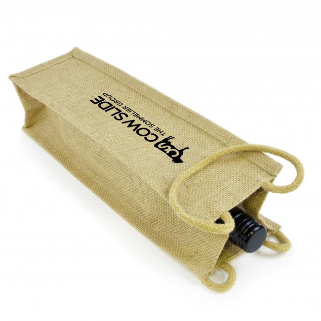 Promotional Collapsible Jute Wine Bag - Image 2