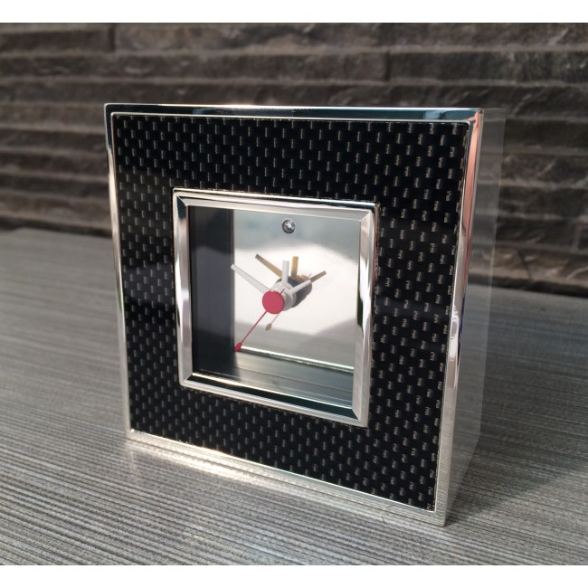 Promotional Carbon Fibre Square Clock