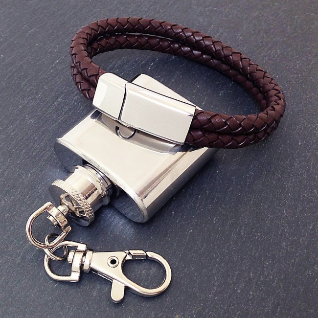 Promotional Brava Mens Brown Leather Bracelet