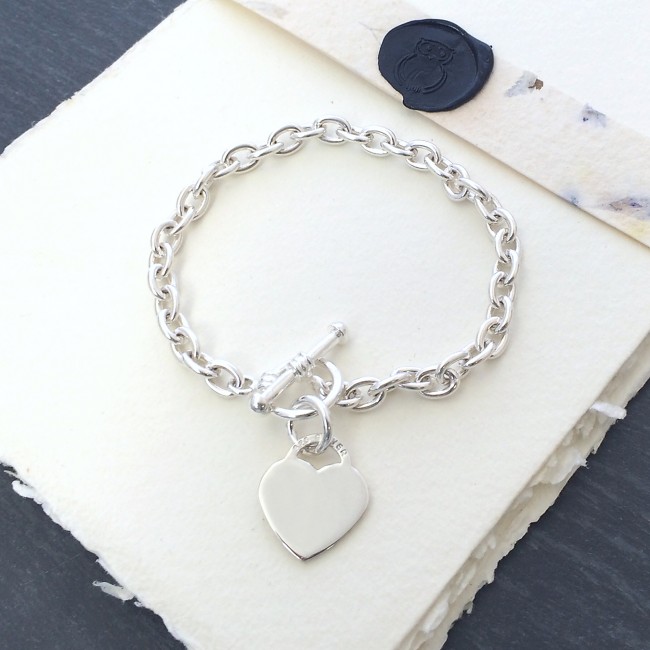 Promotional Sterling Silver Heart Charm Bracelet