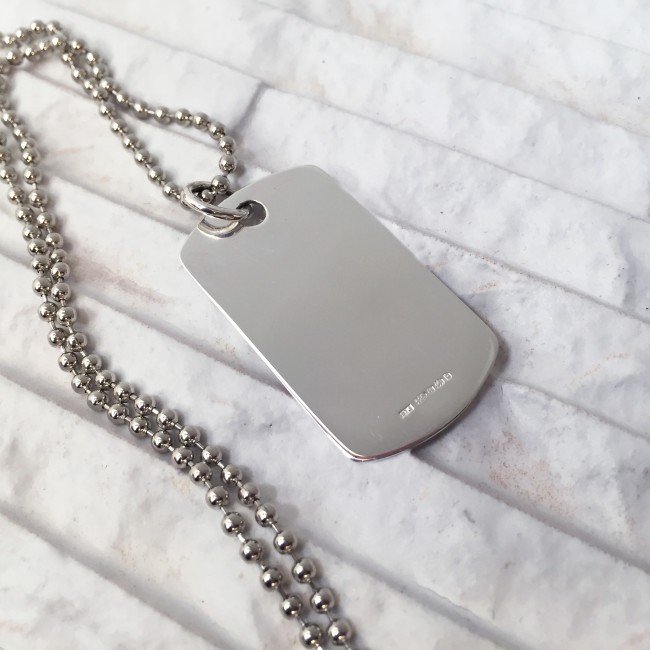 Promotional Sterling Silver ID Tag Necklace