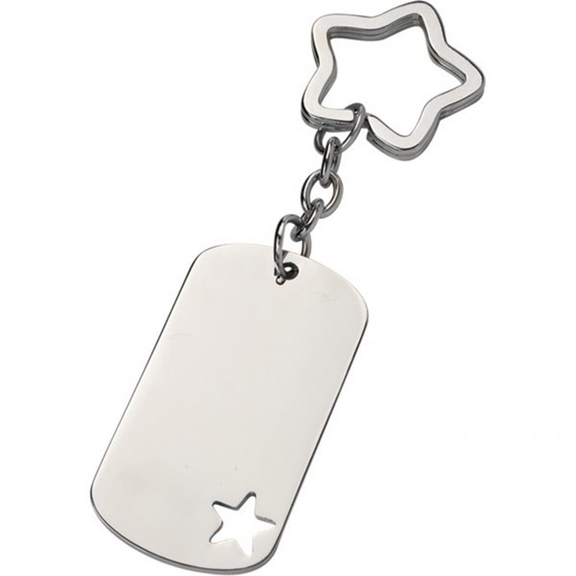 Promotional star ID dog tag keyring