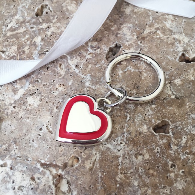 Promotional Red Heart Outline Keyring