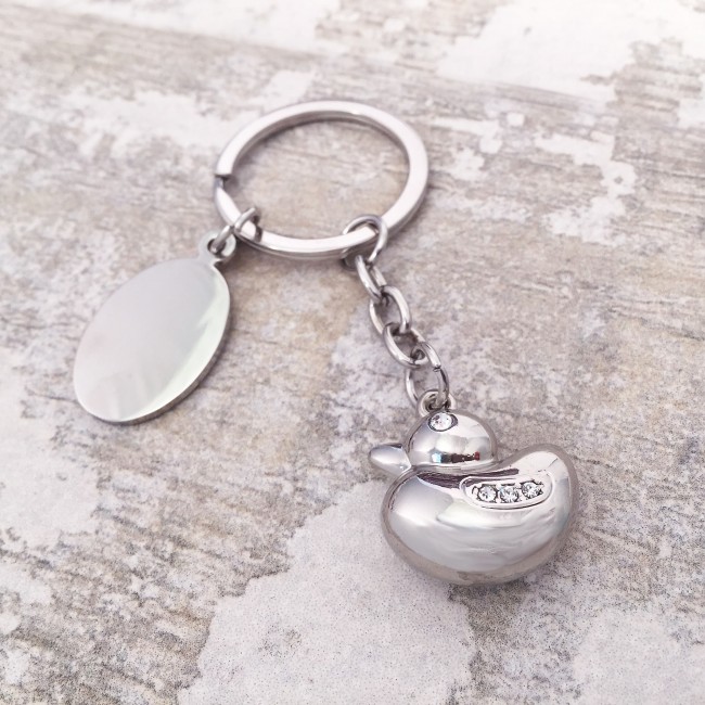 Promotional Duck Keyring With Crystals