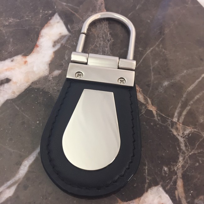 Promotional Black Leather keyring