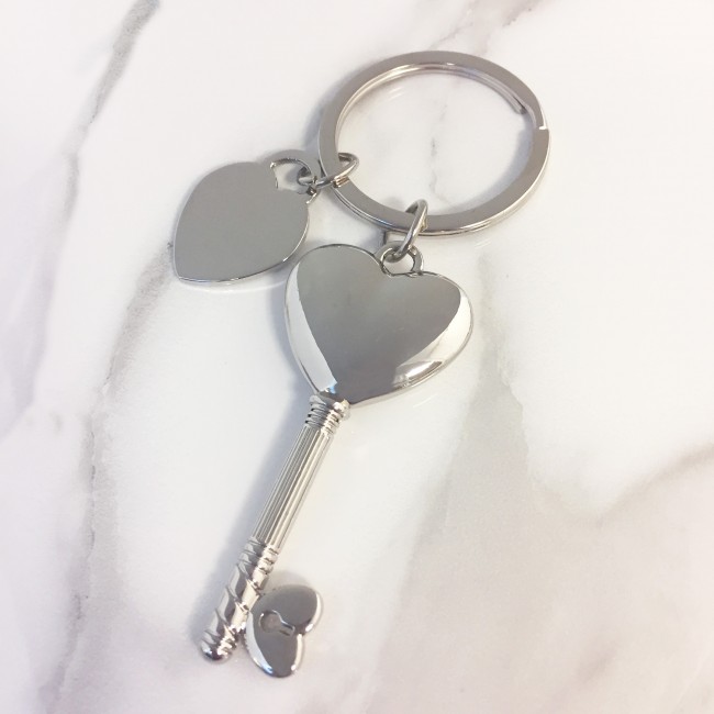 Promotional Heart Key Keyring